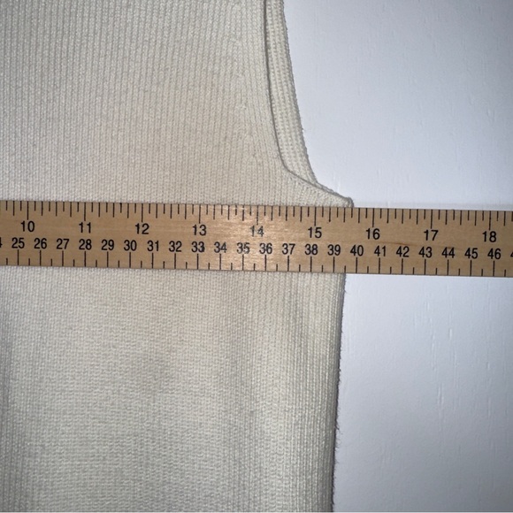 Banana Republic Sleeveless Ribbed Knit Tunic Sweater Ivory Cream XS - Picture 10 of 11